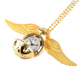 Golden Snitch Ball Pendant Pocket Watch Gifts for Kids Quartz Necklace Clock Lovely Cute Fob Pocket Clock reloj de bolsillo