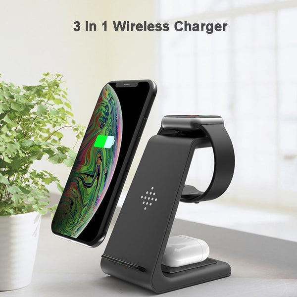 10W Fast Charge 3 In 1 Wireless Charger For Iphone 11 Pro Charger Dock