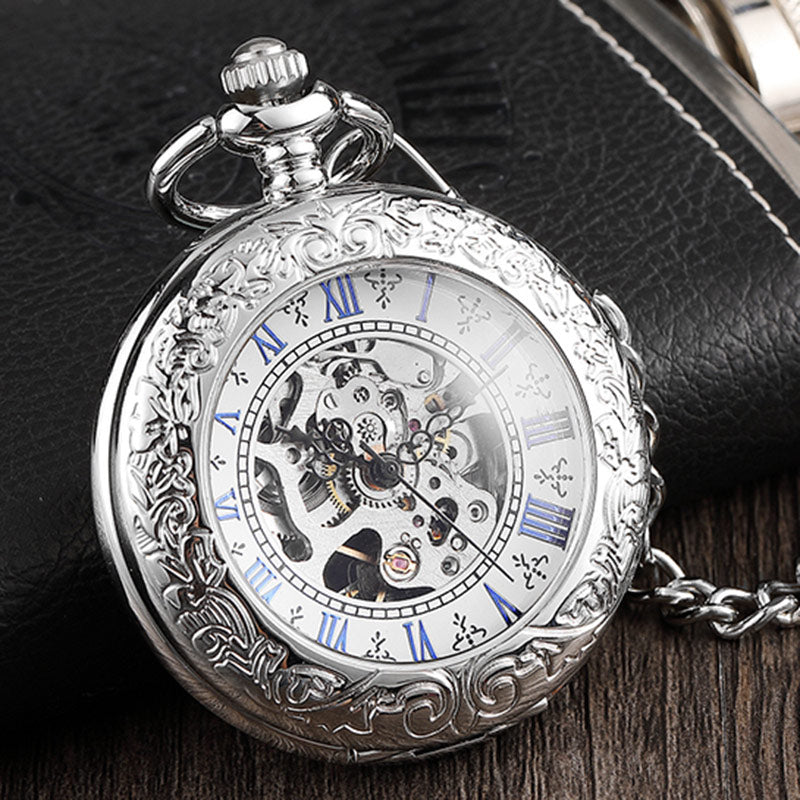 Elegant Mechanical Pocket Watch Retro Hollow Skeleton Steampunk Design